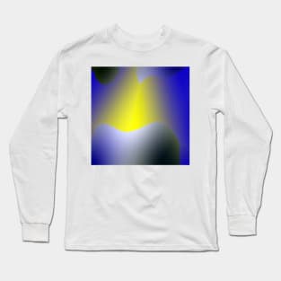 YELLOW BLUE ABSTRACT TEXTURE ART Long Sleeve T-Shirt